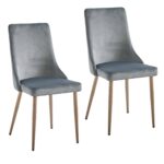 Carmilla Side Chair, Set of 2 in Grey and Aged Gold 202-353GY 202 353GY 6