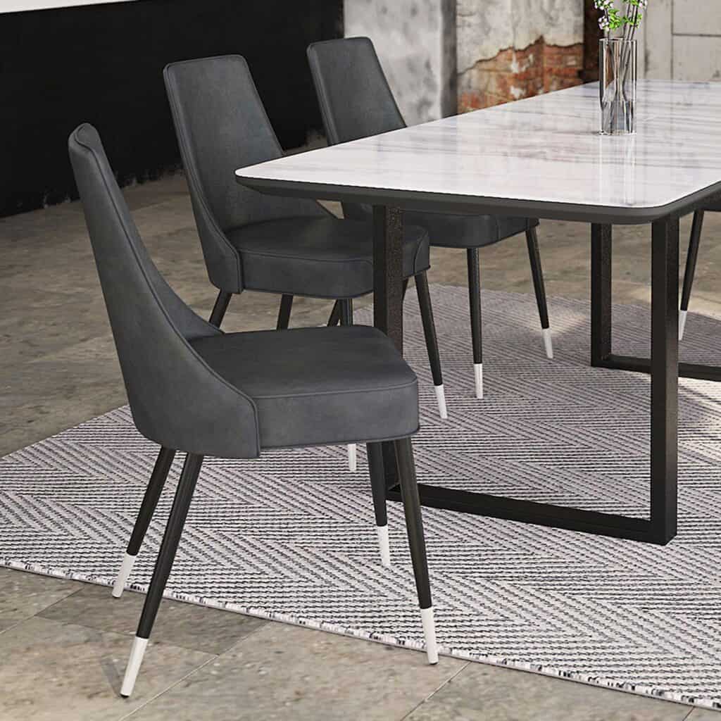 Silvano Side Chair, Set of 2 in Vintage Grey and Black - Image 2