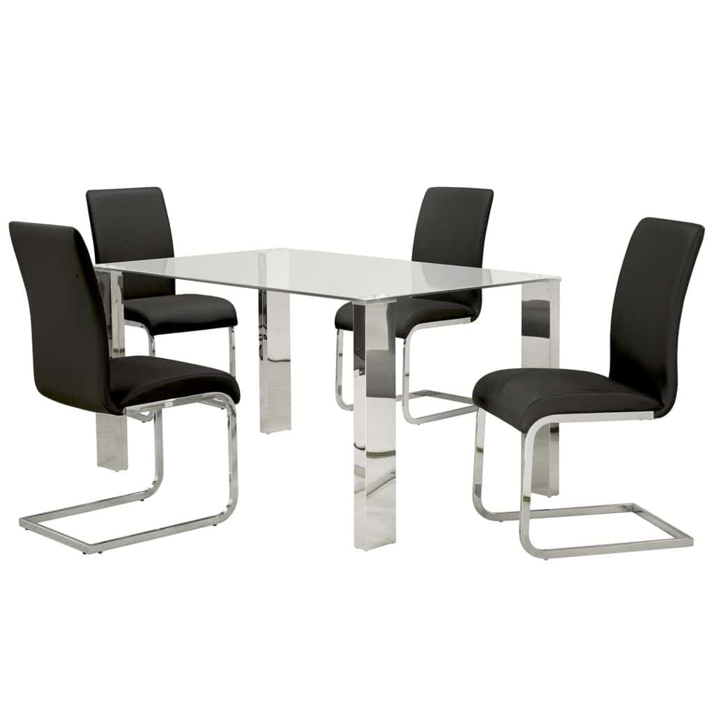 Maxim Side Chair, Set of 2 in Black and Chrome - Image 5