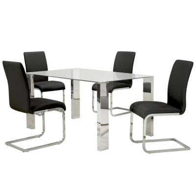 Maxim Side Chair, Set of 2 in Black and Chrome 202-489BK 202 489BK 4