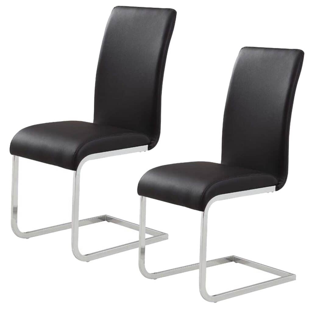 Maxim Side Chair, Set of 2 in Black and Chrome - Image 7