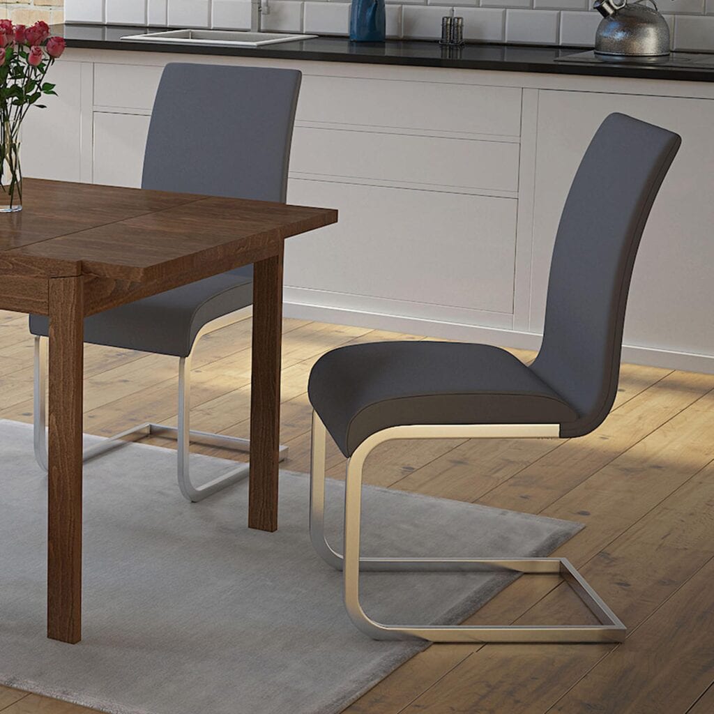 Maxim Side Chair, Set of 2 in Grey and Chrome - Image 2