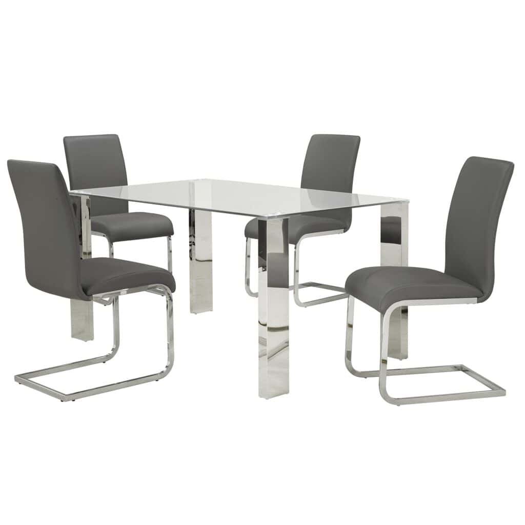 Maxim Side Chair, Set of 2 in Grey and Chrome - Image 5