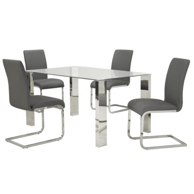Maxim Side Chair, Set of 2 in Grey and Chrome 12 Maxim Side Chair, Set of 2 in Grey and Chrome 202-489GY 202 489GY 4