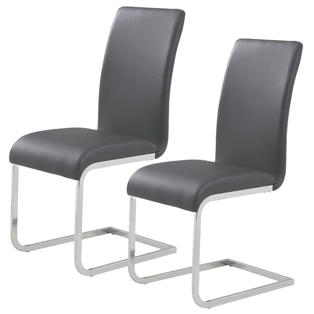 Maxim Side Chair, Set of 2 in Grey and Chrome - Image 7