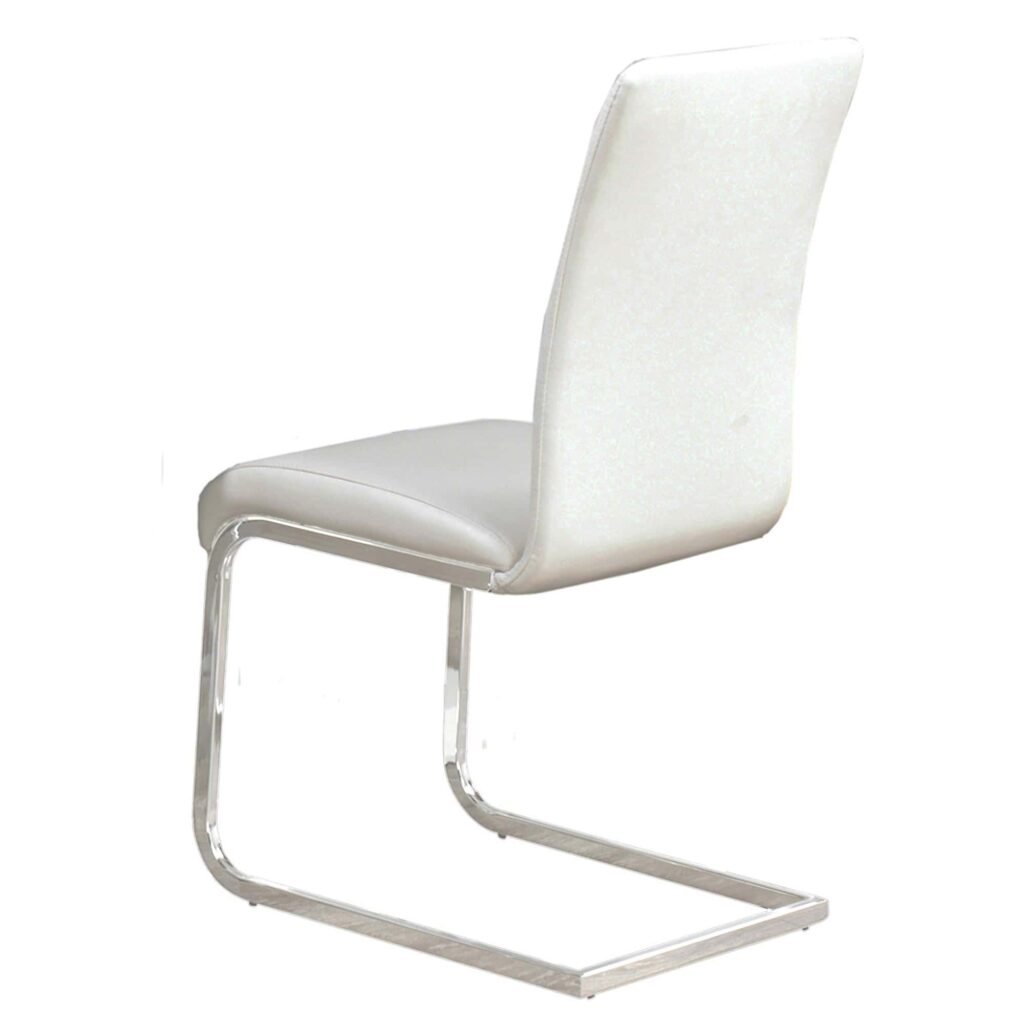 Maxim Side Chair, Set of 2 in White and Chrome - Image 3