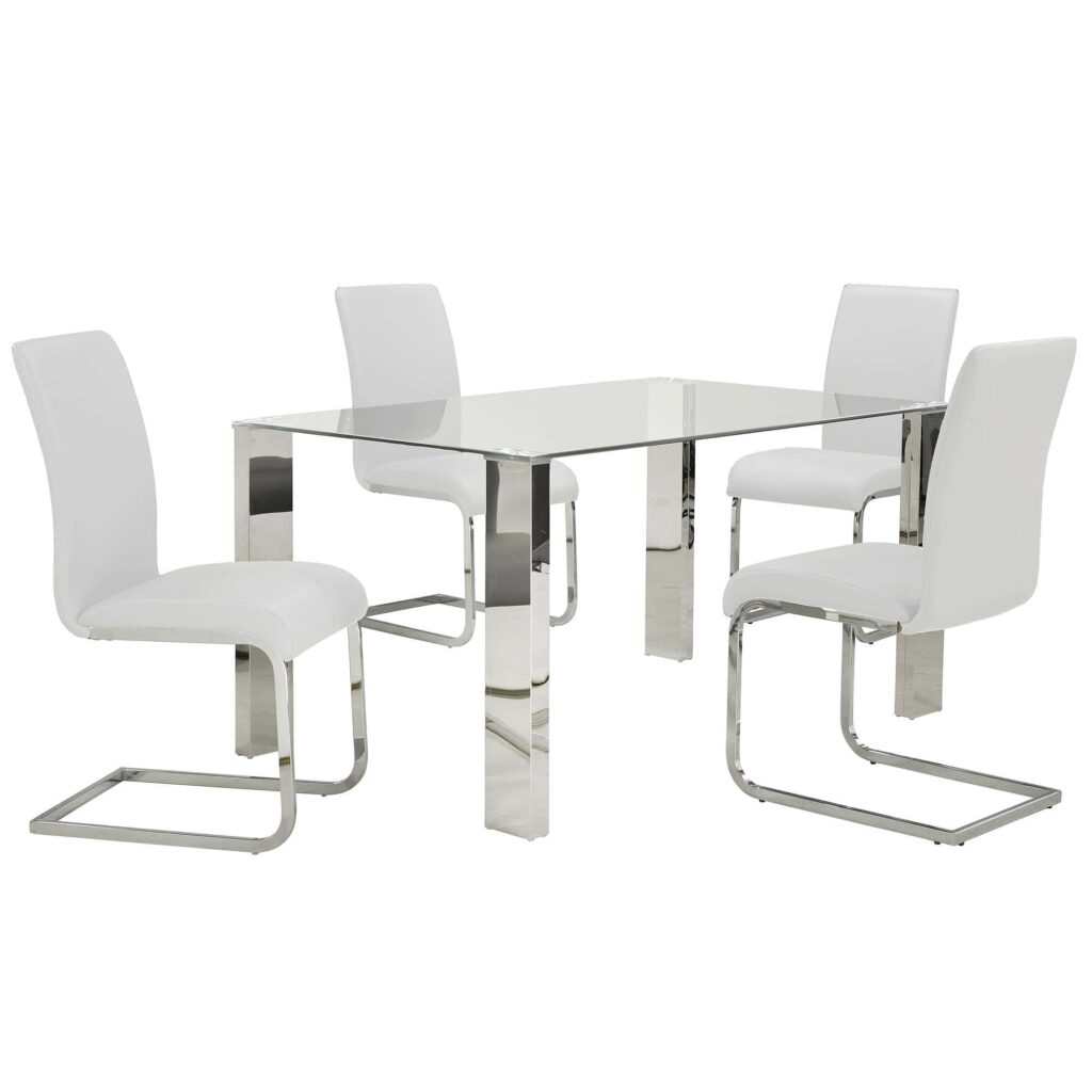 Maxim Side Chair, Set of 2 in White and Chrome - Image 5