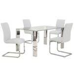 Maxim Side Chair, Set of 2 in White and Chrome 202-489WT 202 489WT 4