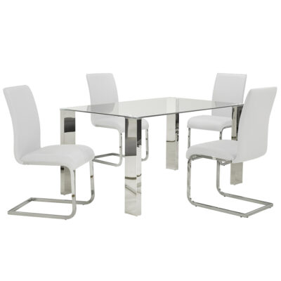 Maxim Side Chair, Set of 2 in White and Chrome 202-489WT 202 489WT 4