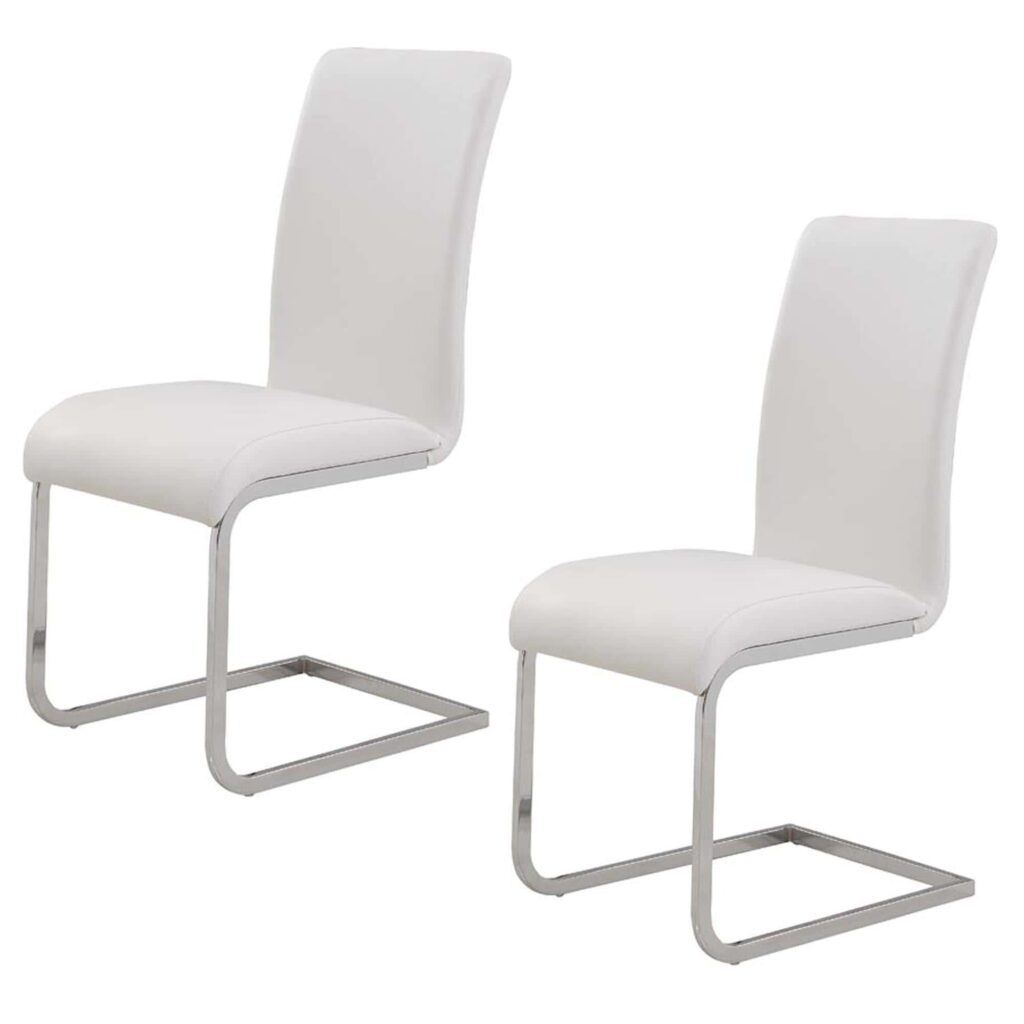 Maxim Side Chair, Set of 2 in White and Chrome - Image 7