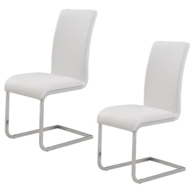 Maxim Side Chair, Set of 2 in White and Chrome 202-489WT 202 489WT 6