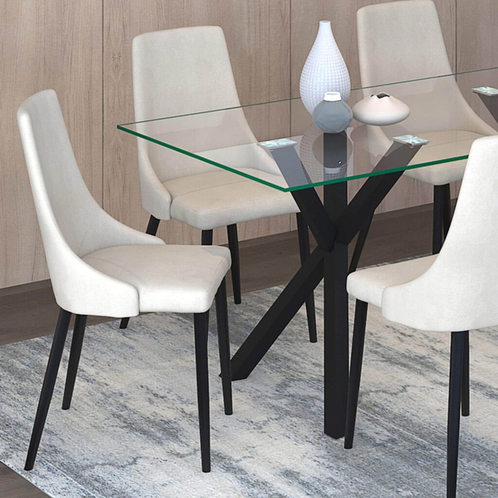 Venice Side Chair, Set of 2 in Beige and Black - Image 2