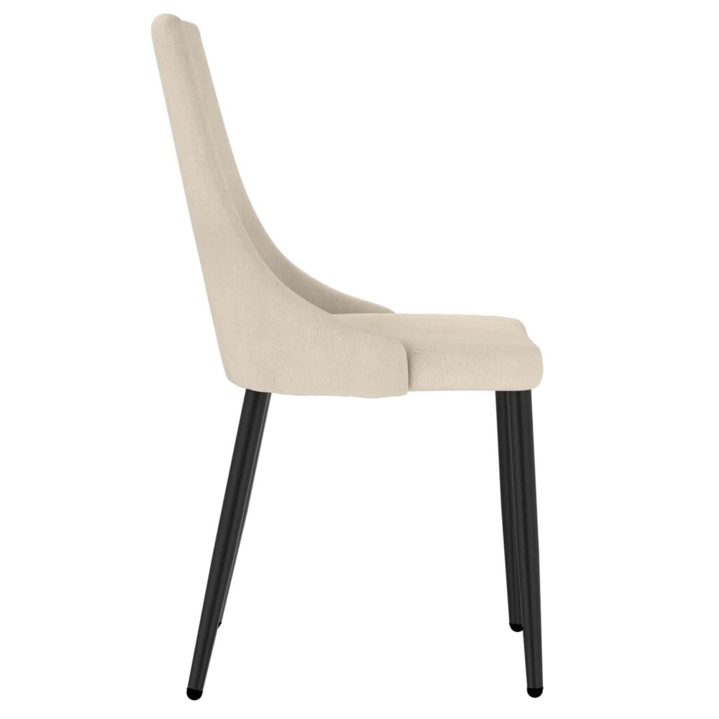 Venice Side Chair, Set of 2 in Beige and Black - Image 4