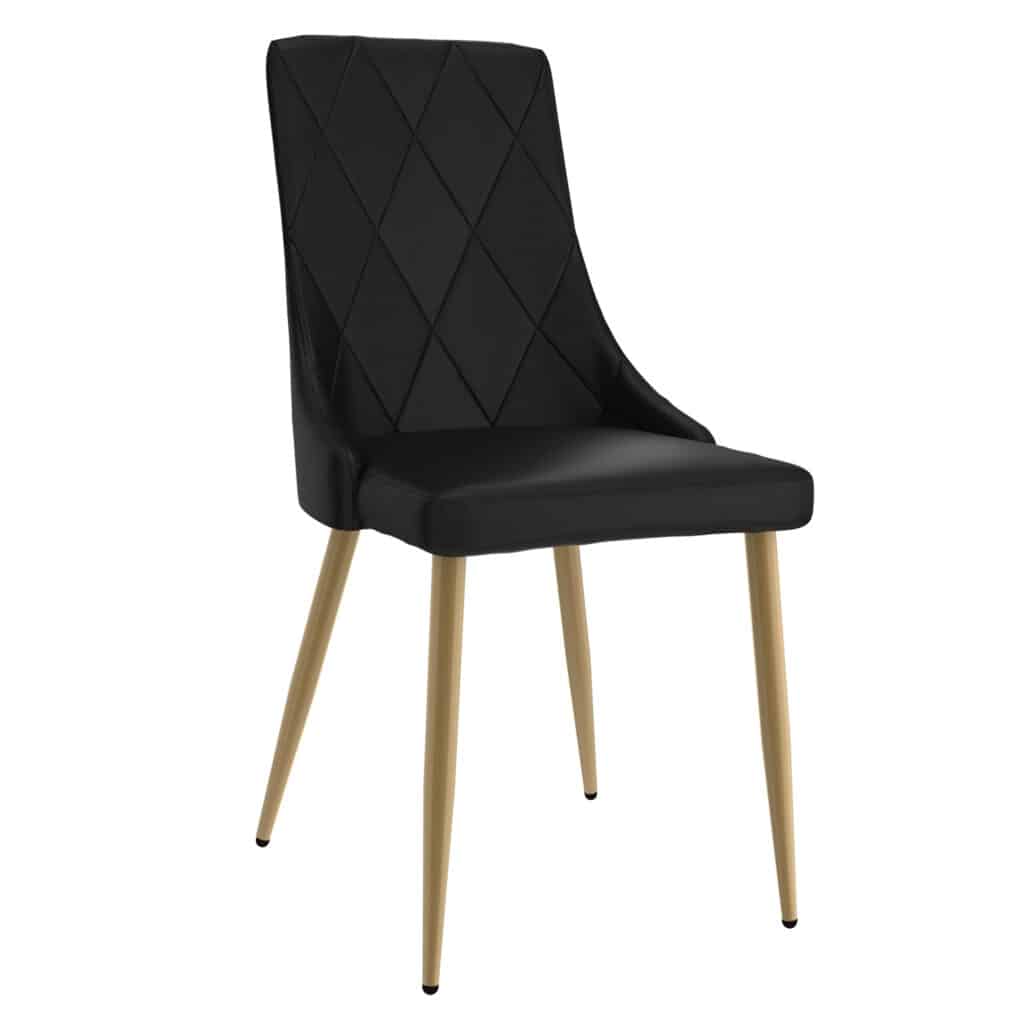 Antoine Side Chair, Set of 2 in Black and Aged Gold 202-573BK 202 573BK