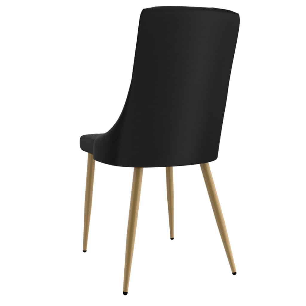 Antoine Side Chair, Set of 2 in Black and Aged Gold - Image 3