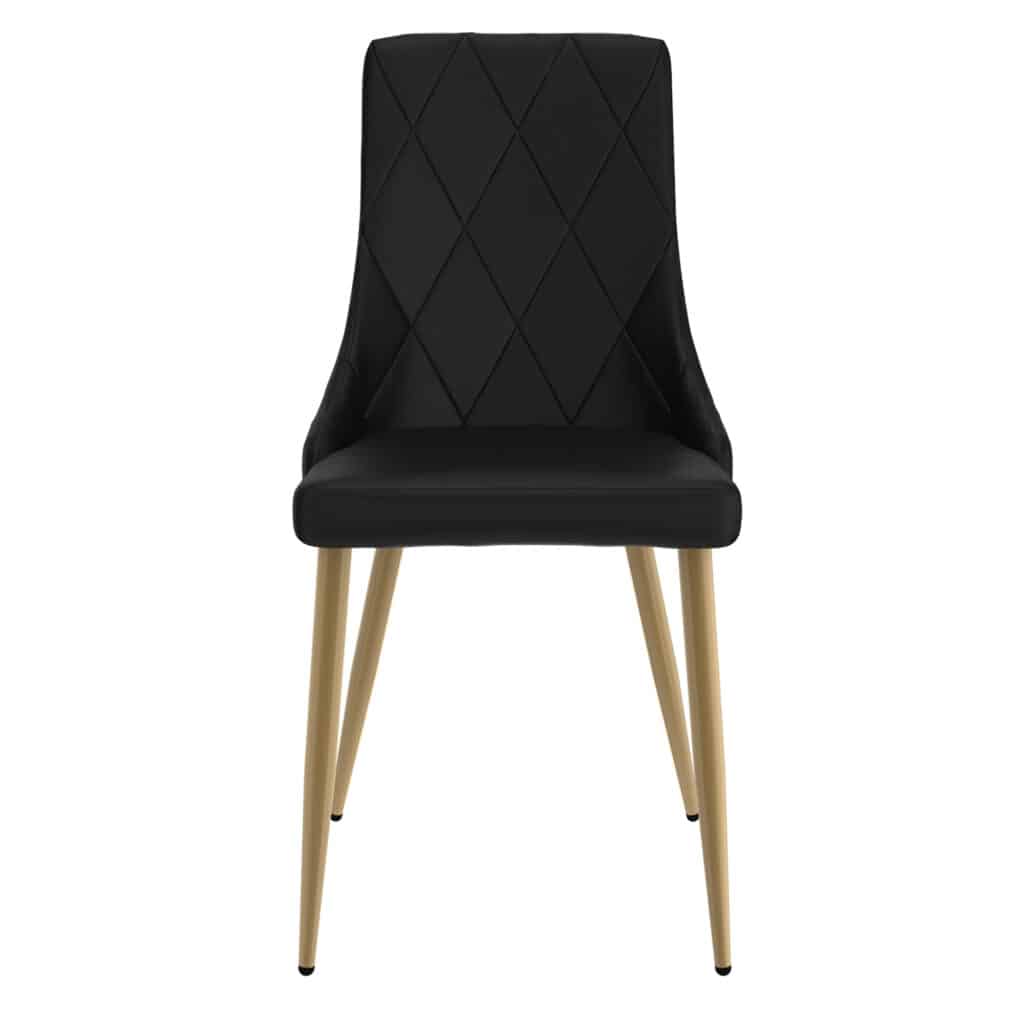 Antoine Side Chair, Set of 2 in Black and Aged Gold - Image 4