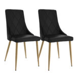 Antoine Side Chair, Set of 2 in Black and Aged Gold 202-573BK 202 573BK 6