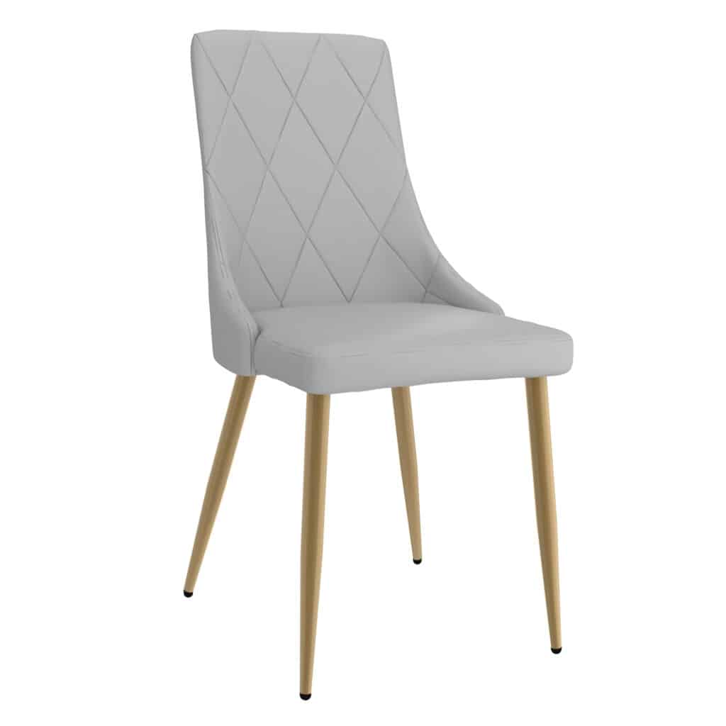 Antoine Side Chair, Set of 2 in Light Grey and Aged Gold 202-573LG 202 573LG