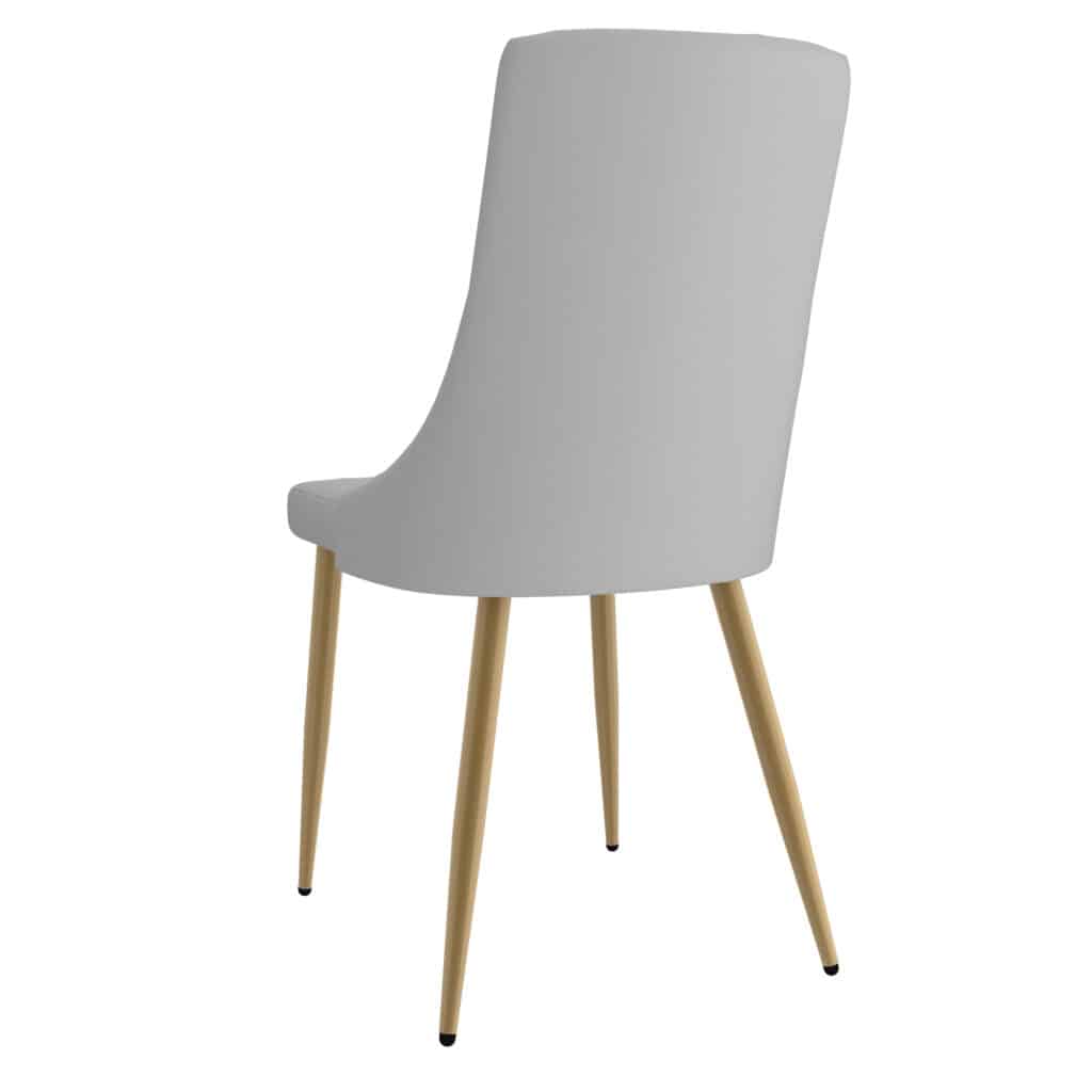 Antoine Side Chair, Set of 2 in Light Grey and Aged Gold - Image 3