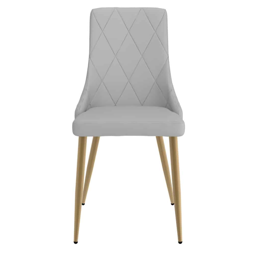 Antoine Side Chair, Set of 2 in Light Grey and Aged Gold - Image 4