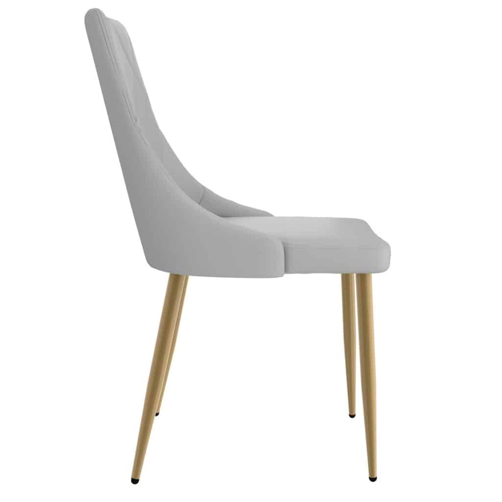 Antoine Side Chair, Set of 2 in Light Grey and Aged Gold - Image 5