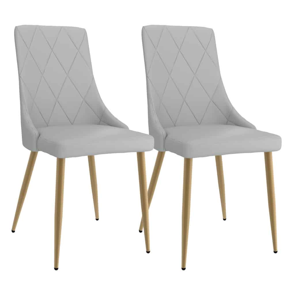 Antoine Side Chair, Set of 2 in Light Grey and Aged Gold - Image 7