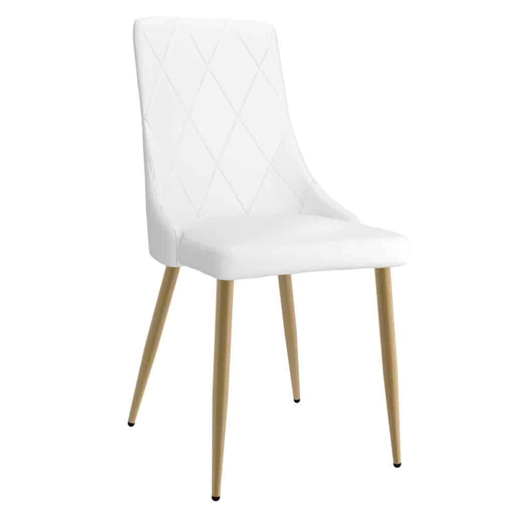 Antoine Side Chair, Set of 2 in White and Aged Gold 202-573WT 202 573WT