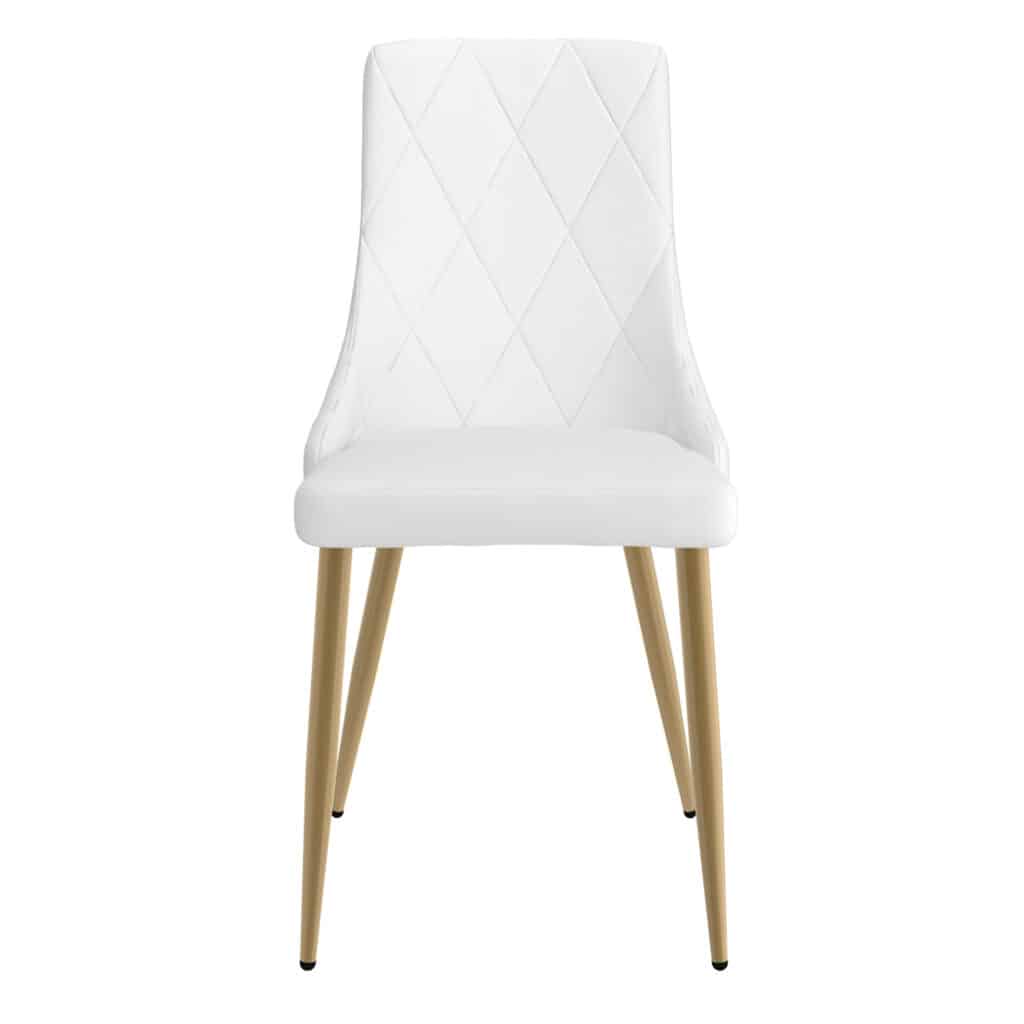 Antoine Side Chair, Set of 2 in White and Aged Gold - Image 4