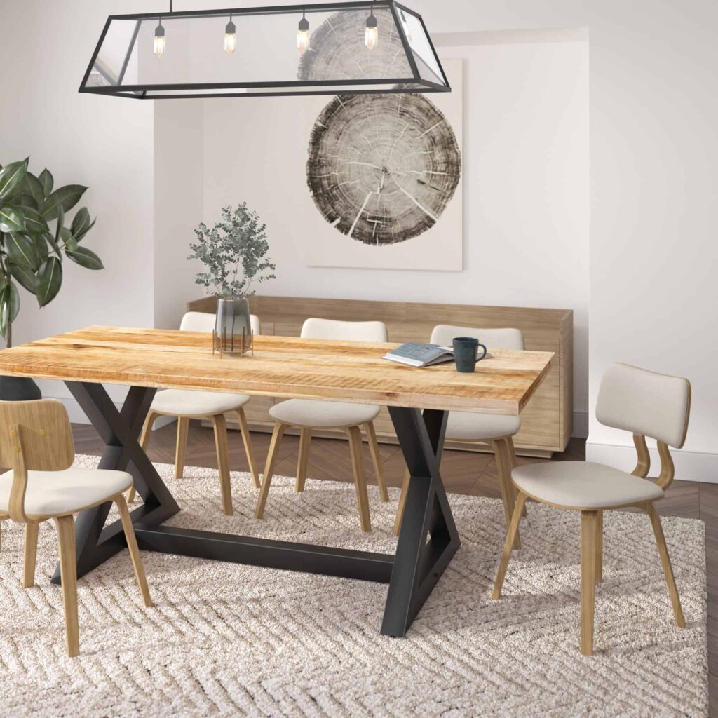 Zuni Dining Chair in Beige Fabric and Natural - Image 2