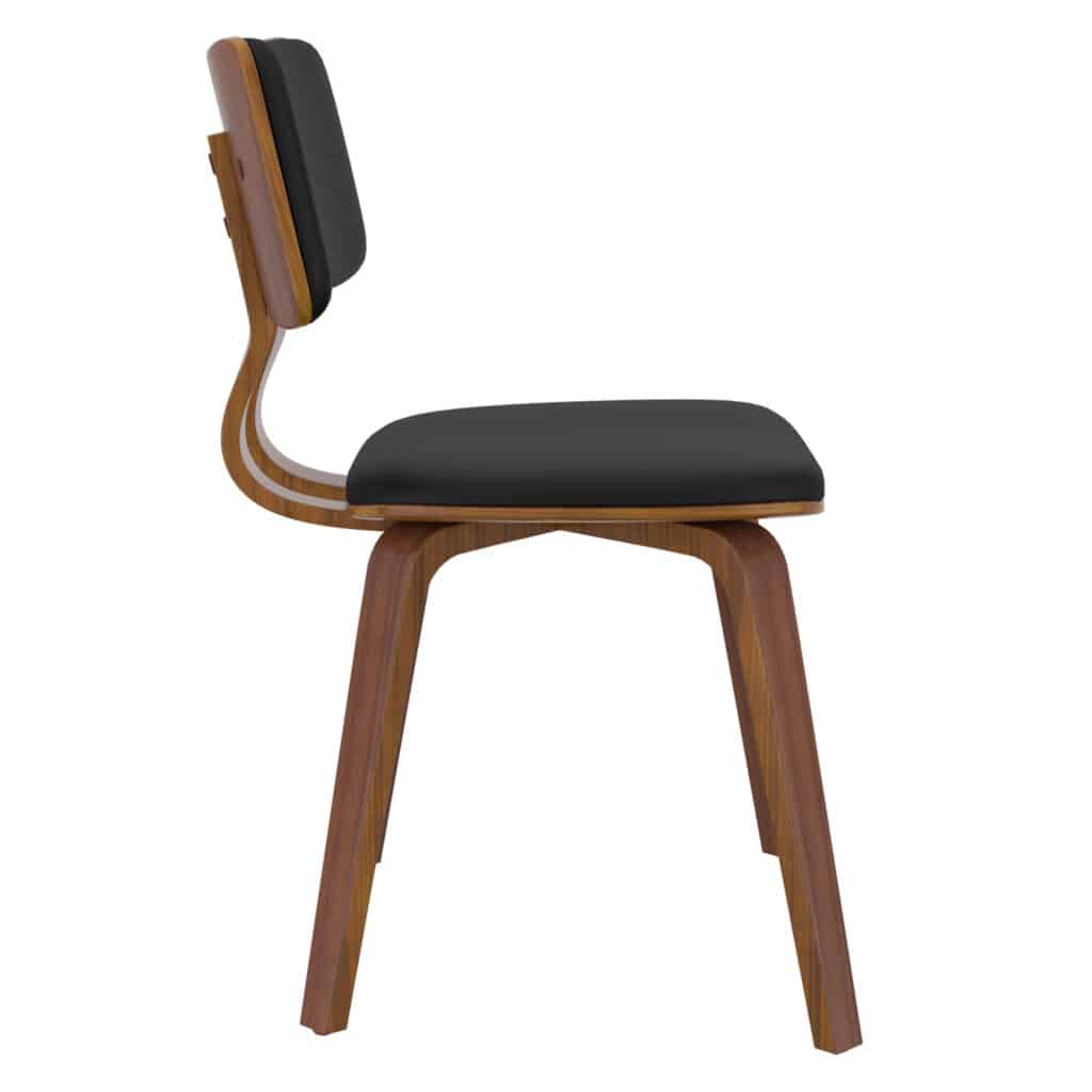 Zuni Side Chair in Black Faux Leather and Walnut 202-581PUBK 202 581PUBK 4