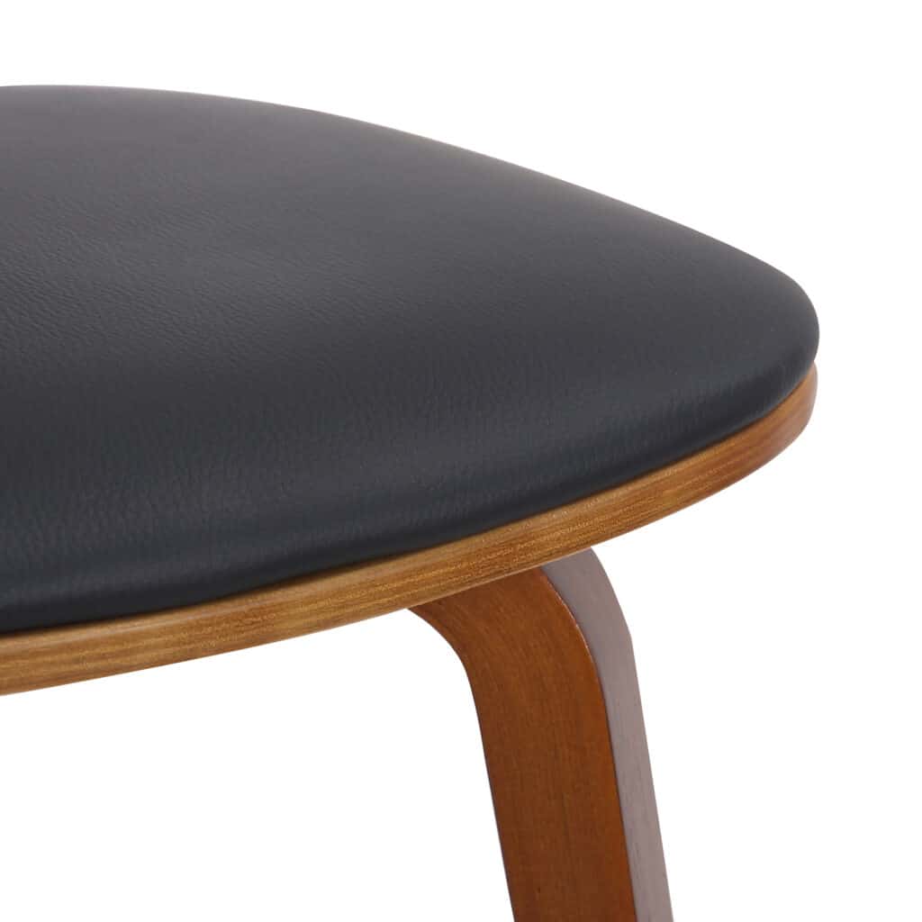 Zuni Side Chair in Black Faux Leather and Walnut - Image 6