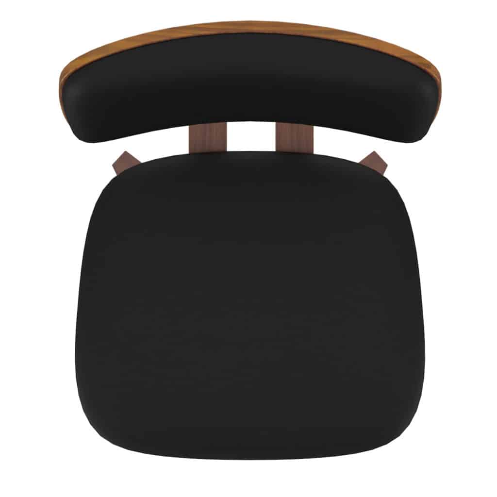 Zuni Side Chair in Black Faux Leather and Walnut - Image 7