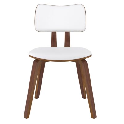 Zuni Side Chair in White Faux Leather and Walnut 202-581PUWT 202 581PUWT 3