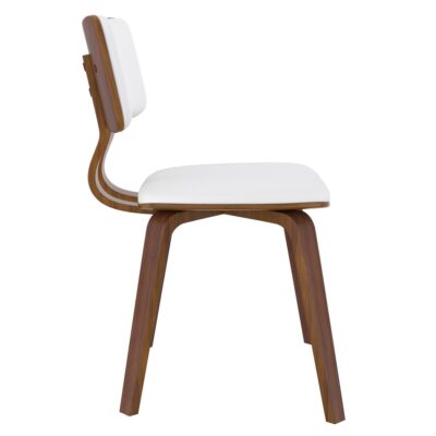 Zuni Side Chair in White Faux Leather and Walnut 202-581PUWT 202 581PUWT 4