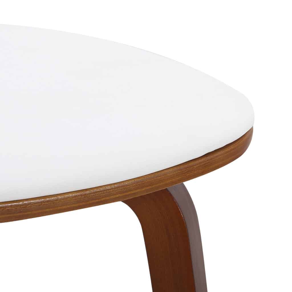 Zuni Side Chair in White Faux Leather and Walnut - Image 6