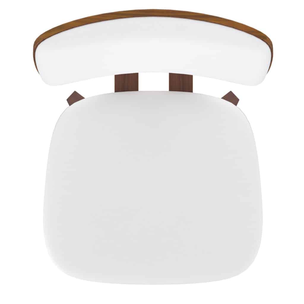 Zuni Side Chair in White Faux Leather and Walnut - Image 7