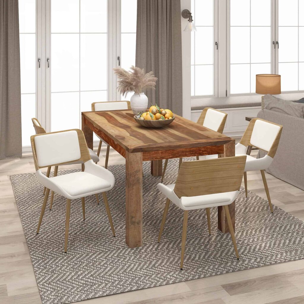 Hudson Dining Chair in Beige Fabric and Natural - Image 2