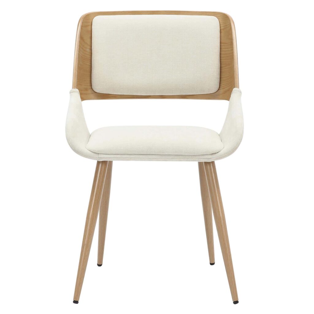 Hudson Dining Chair in Beige Fabric and Natural - Image 5