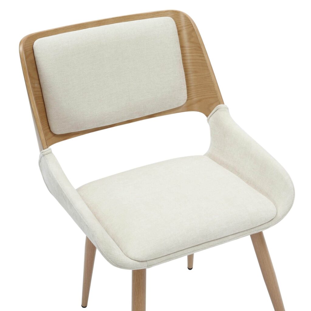 Hudson Dining Chair in Beige Fabric and Natural - Image 6