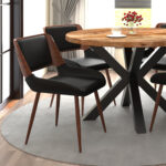 Hudson Side Chair in Black Faux Leather and Walnut 202-582PUBK 202 582PUBK 1