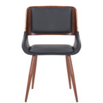 Hudson Side Chair in Black Faux Leather and Walnut 202-582PUBK 202 582PUBK 3