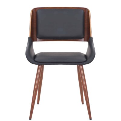 Hudson Side Chair in Black Faux Leather and Walnut 202-582PUBK 202 582PUBK 3
