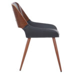Hudson Side Chair in Black Faux Leather and Walnut 202-582PUBK 202 582PUBK 4