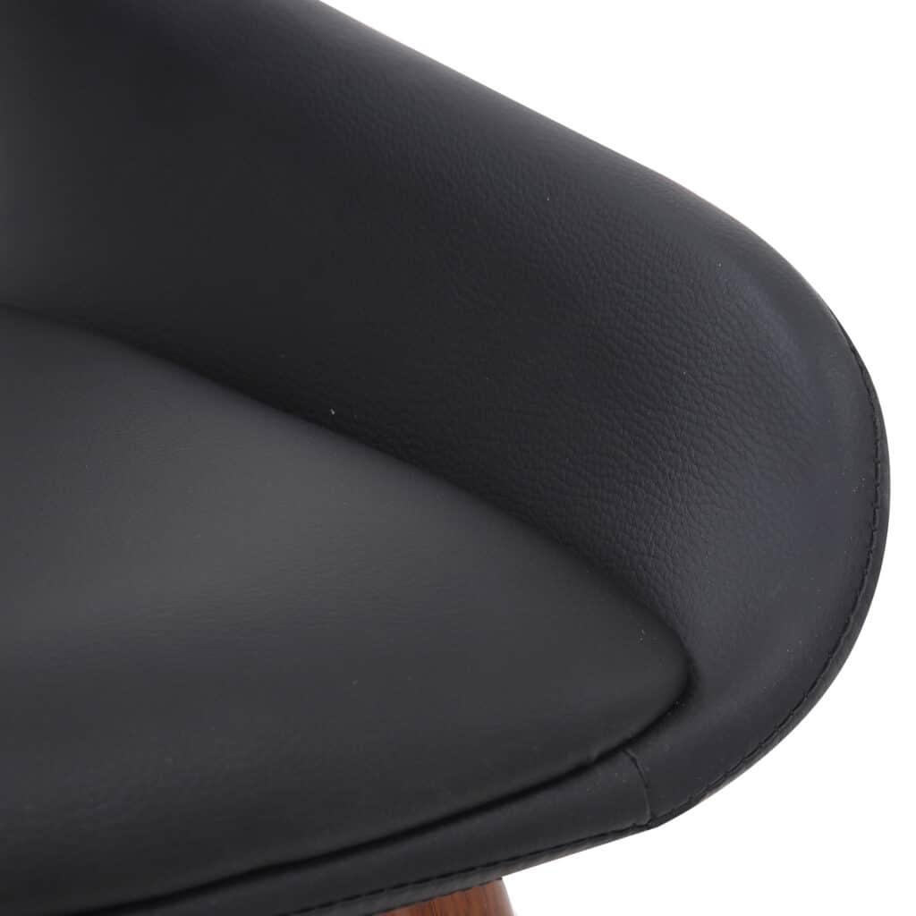 Hudson Side Chair in Black Faux Leather and Walnut - Image 6