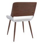 Hudson Side Chair in White Faux Leather and Walnut 202-582PUWT 202 582PUWT 2