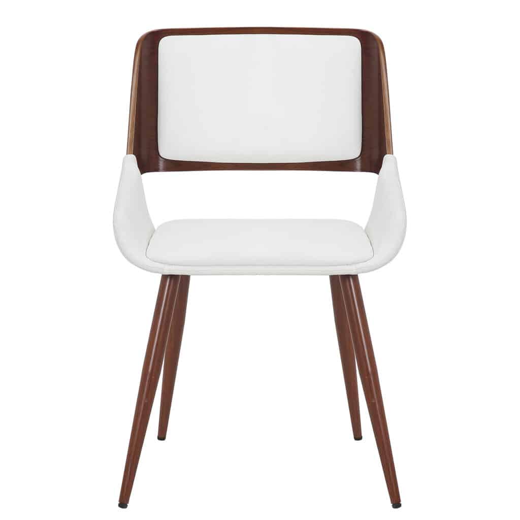 Hudson Side Chair in White Faux Leather and Walnut 202-582PUWT 202 582PUWT 3