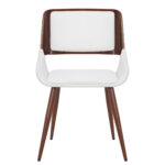 Hudson Side Chair in White Faux Leather and Walnut 202-582PUWT 202 582PUWT 3