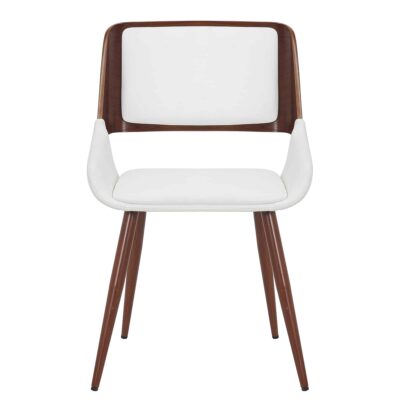Hudson Side Chair in White Faux Leather and Walnut 202-582PUWT 202 582PUWT 3