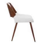 Hudson Side Chair in White Faux Leather and Walnut 202-582PUWT 202 582PUWT 4