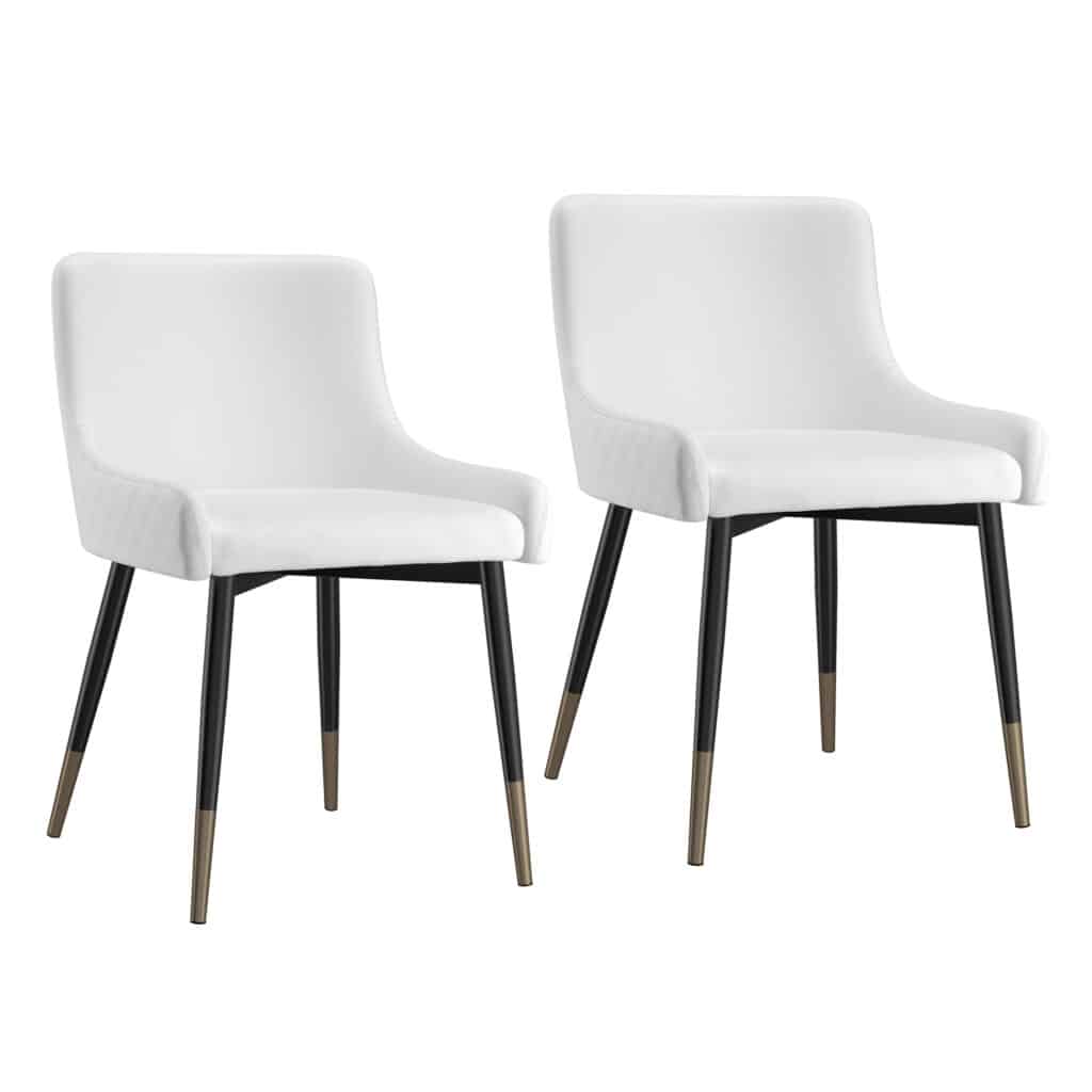 Xander Side Chair, Set of 2 in White and Black - Image 7